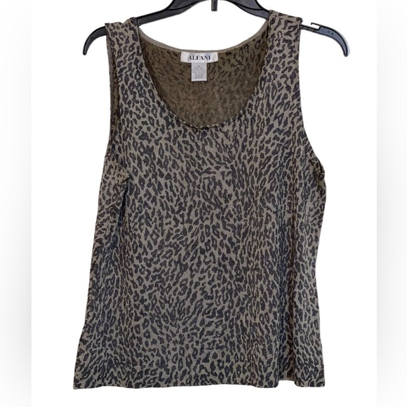 NWOT- Alfani Sleeveless silk blend animal print top. Size XL - Picture 1 of 4